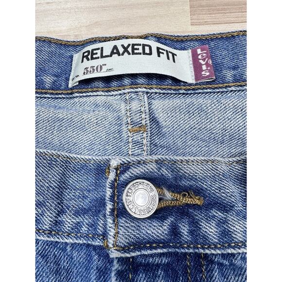Levi's 50x29 550 Relaxed Fit Dark Medium Wash Denim Jeans - Picture 2 of 9